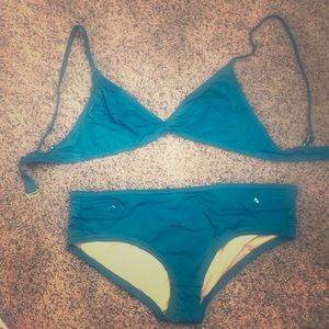 J. Crew Teal French Bikini Top/ Hipster Bottoms